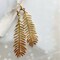 Long Brass Textured Leaf Statement Earrings product 2